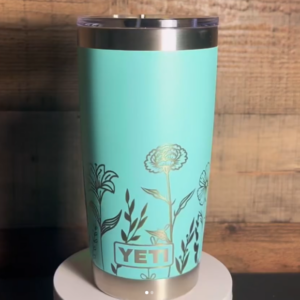 Wraparound flower design yeti tumbler
