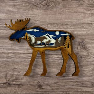Laser Cut Layered Moose made in Strathmore by M&L Laser Creations